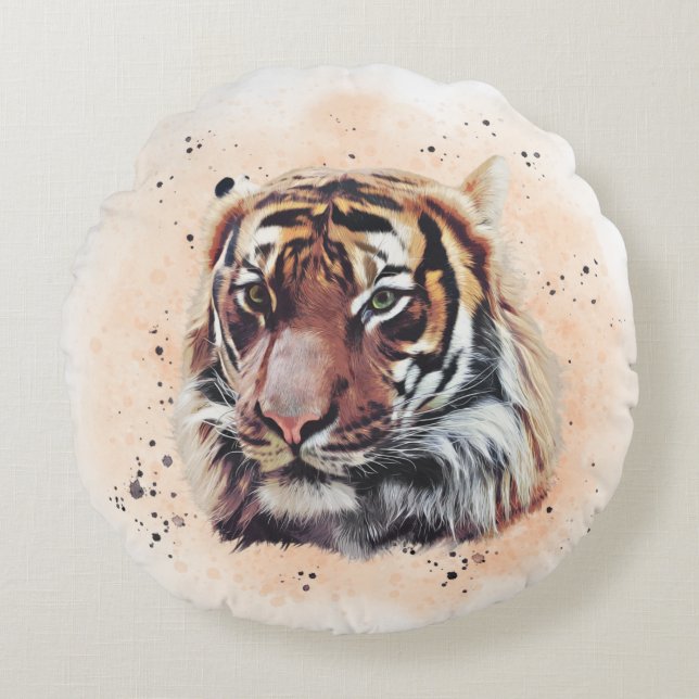 The Tiger Round Cushion (Front)