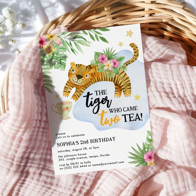 The Tiger who came TWO tea! 2nd Birthday Invitation (Creator Uploaded)
