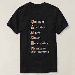 THE TIGER'S GRIP Black Orange CAMDEN Gaphic Unisex T-Shirt