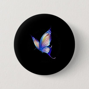 The Time For New Beginnings Is Now Tee Blue Buterf 6 Cm Round Badge