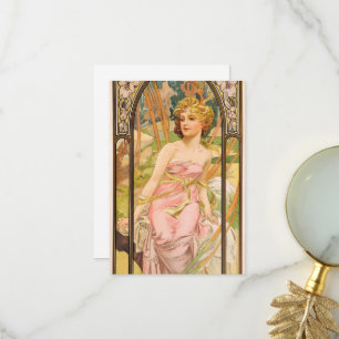 The Times of the Day, Morning Awakening by Mucha Thank You Card