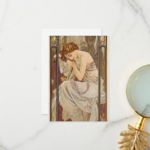 The Times of the Day, Night's Rest, 1899 by Mucha Thank You Card