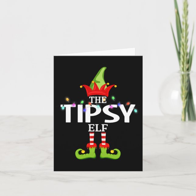 The Tipsy Elf Christmas Matching Pyjamas  Card (Front)