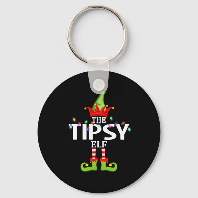 The Tipsy Elf Christmas Matching Pyjamas  Key Ring (Front)