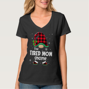 The Tired Mom Gnome Buffalo Plaid Christmas Matchi T-Shirt