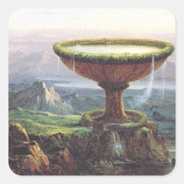 The Titan's Goblet by Thomas Cole Square Sticker (Front)