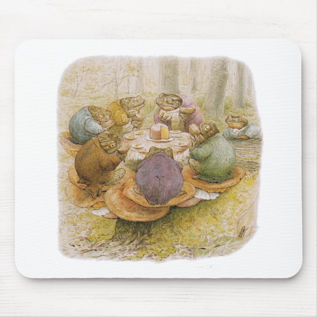 The Toads' Tea Party (by Beatrix Potter) Mouse Pad (Front)