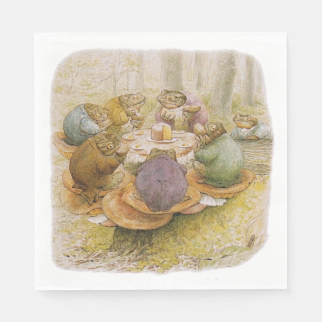 The Toads' Tea Party (by Beatrix Potter) Napkin (Front)