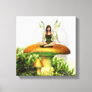 The Toadstool Fairy 12" x 12" Wrapped Canvas