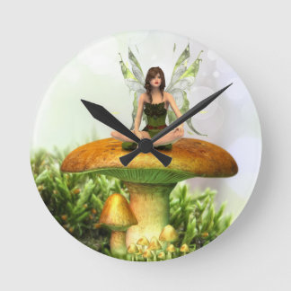 The Toadstool Fairy Round Clock
