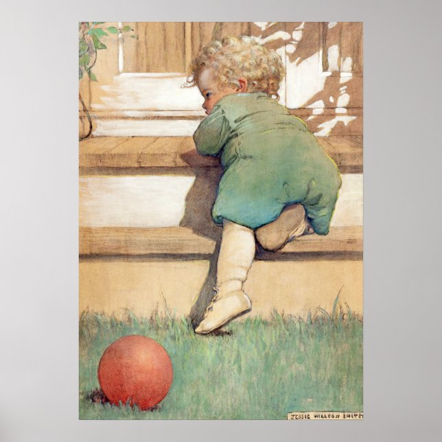 The Toddling Baby Boy by Jessie Willcox Smith Poster (Front)