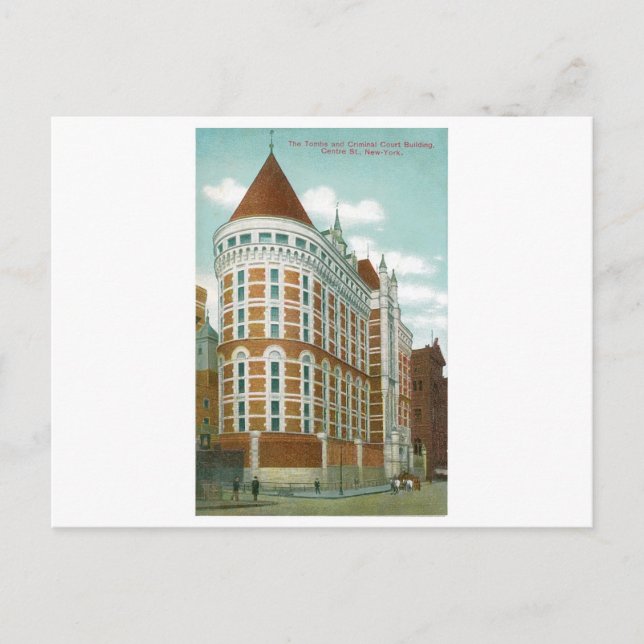 The Tombs and Criminal Court Building, NY Postcard (Front)