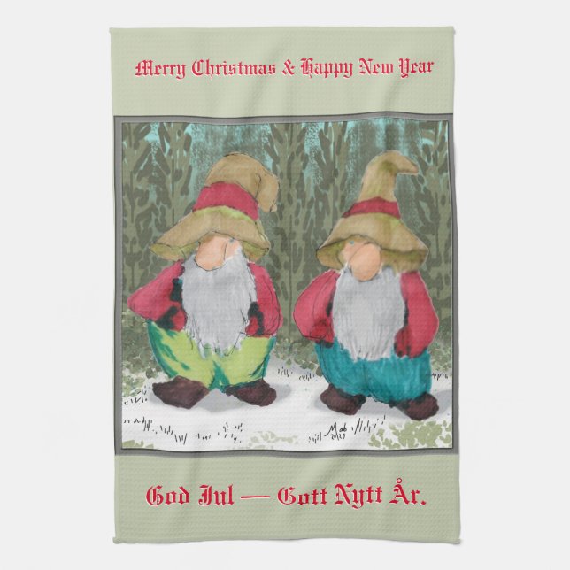 "The Tomten" Christmas Tea Towel (Vertical)