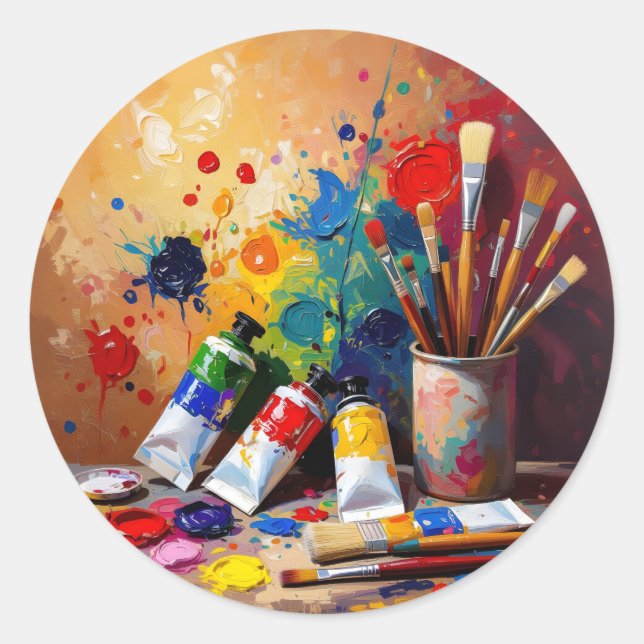 The Tools Of Imagination – Creative Workspace Art  Classic Round Sticker (Front)