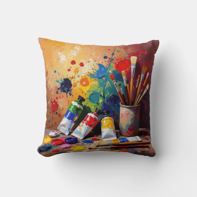The Tools Of Imagination – Creative Workspace Art  Cushion (Front)