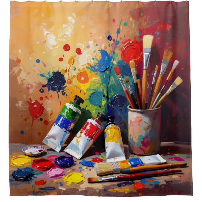 The Tools Of Imagination – Creative Workspace Art  Shower Curtain (Front)