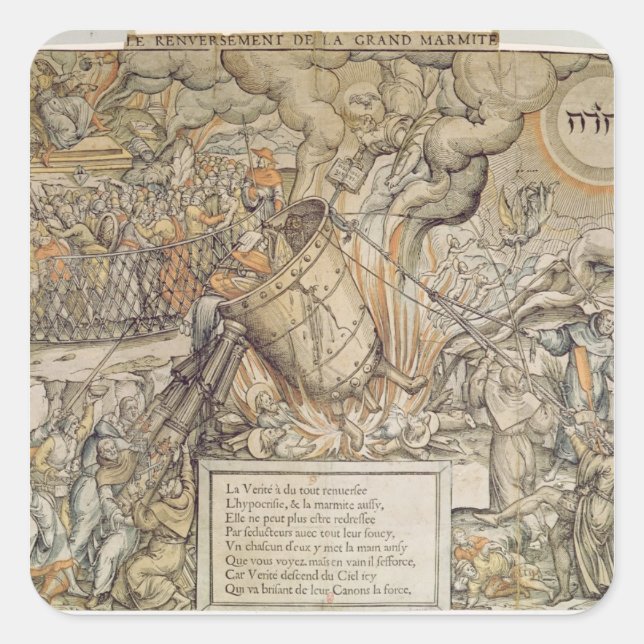 The Toppling Melting Pot Square Sticker (Front)