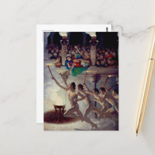 The Torch Race, Grecian Olympics by N. C. Wyeth Postcard