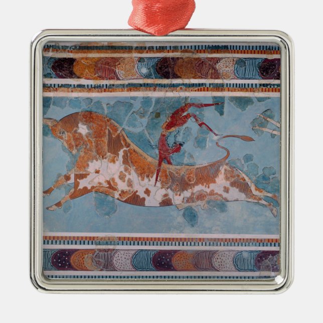 The Toreador Fresco, Knossos Palace, Crete Metal Tree Decoration (Front)