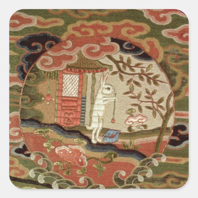 The Tortoise and the Hare, Edo Period Square Sticker (Front)