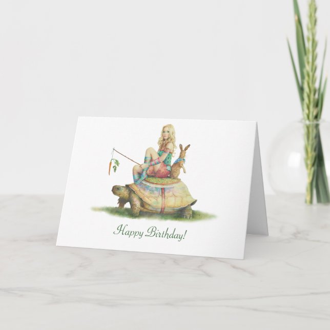 The Tortoise and the Hare, Happy Birthday Card (Front)