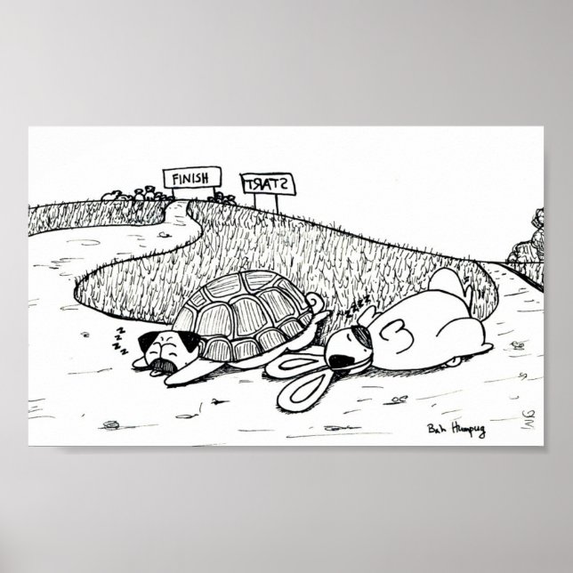 The Tortoise and The Hare, Pug Version Poster (Front)