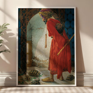 The Tortoise Trainer by Osman Hamdi Bey Vintage Poster