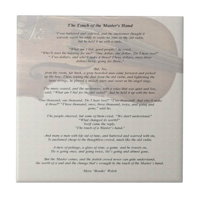 The Touch of the Master's Hand Tile (Front)