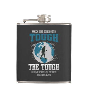The Tough Travels Nature Discover Explore Planet Hip Flask