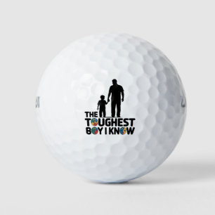 The Toughest Boy I Know Autism Fathers Day Golf Balls