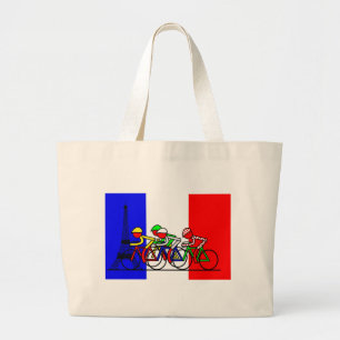The Tour Arrives in Paris Large Tote Bag