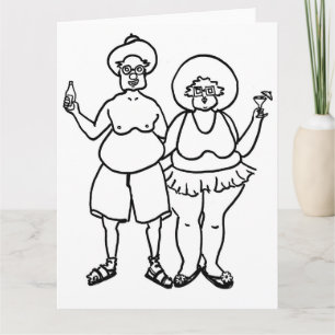 The Tourists Big Coloring Card Chubby Art Cartoon