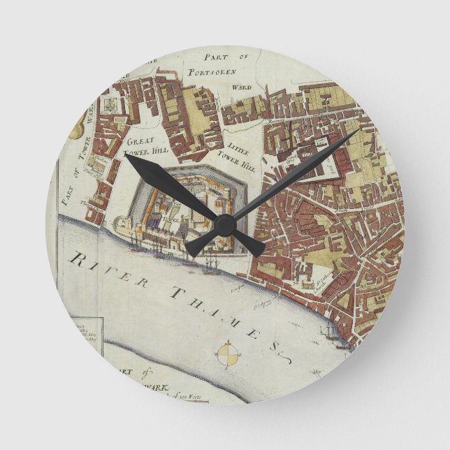 The Tower and St. Catherine's, for 'Stow's Survey Round Clock (Front)
