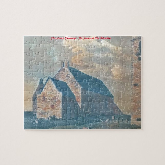 The Tower at Old Kilcullen. Christmas Greetings Jigsaw Puzzle (Horizontal)