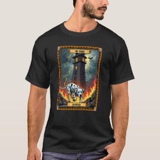 The Tower Dalmation Halloween Tarot Card T-Shirt