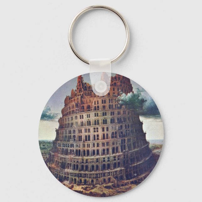 The Tower Of Babel. By Pieter Bruegel Key Ring (Front)