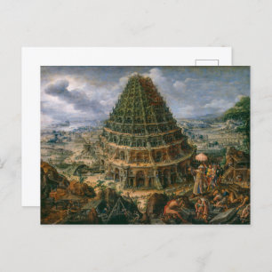 The Tower Of Babel   Marten van Valckenborch   Postcard