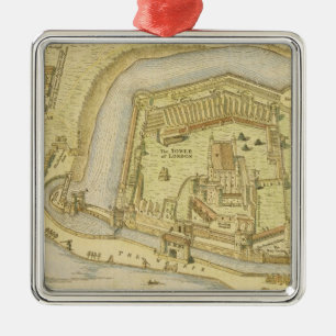 The Tower of London, from a survey made in 1597 by Metal Tree Decoration