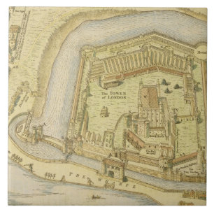 The Tower of London, from a survey made in 1597 by Tile