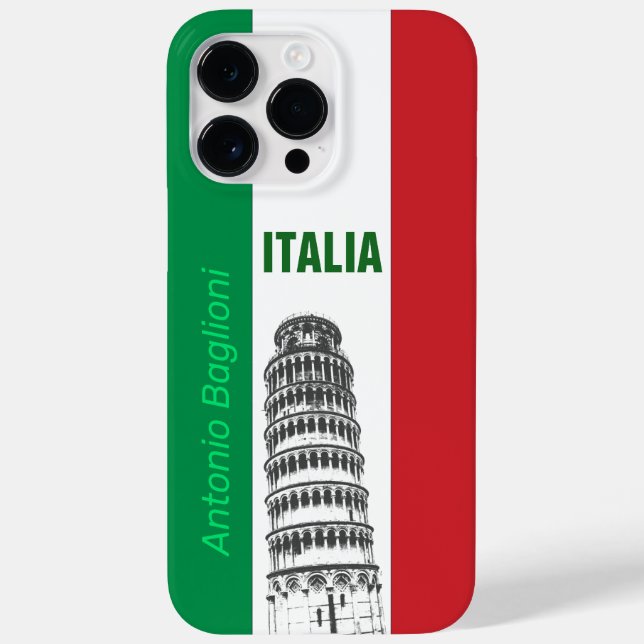 The Tower of Pisa On The Italian Flag  Case-Mate iPhone Case (Back)