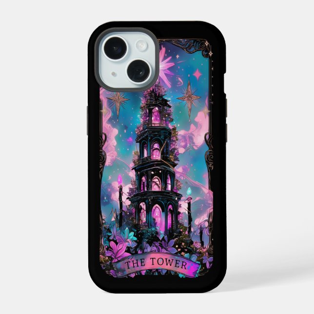 The Tower Tarot Card Witchy Vibes iPhone case (Back)