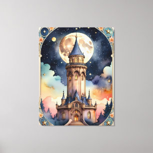 the tower - tarot inspiring painting canvas print