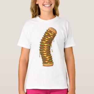 The Towering Leaning Cheeseburger Stack Kids T-Shirt