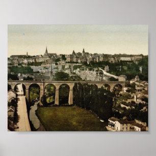 The town, Luxembourg classic Photochrom Poster