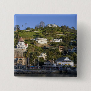 The town of Avalon on Catalina Island, 15 Cm Square Badge