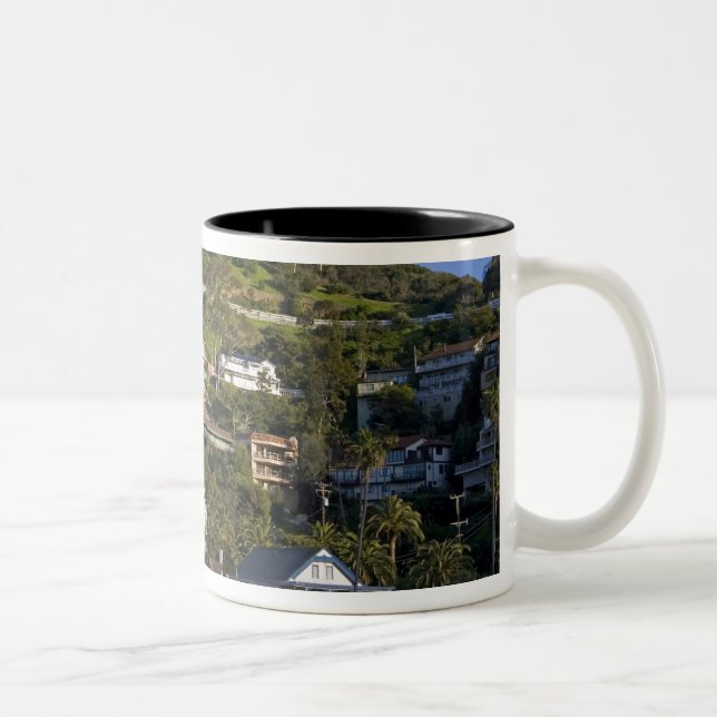 The town of Avalon on Catalina Island, Two-Tone Coffee Mug (Right)
