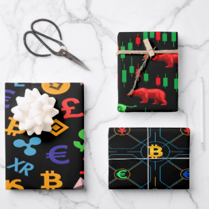 The Trader Dream Collection Candlestick Charts Wrapping Paper Sheet