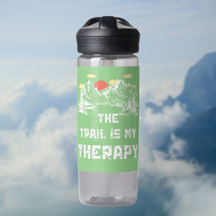 The Trail Is My Therapy Hikers Inspiration Water Bottle