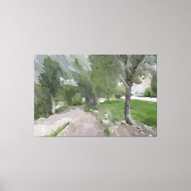 The Trail Near River Wrapped Canvas (Front)