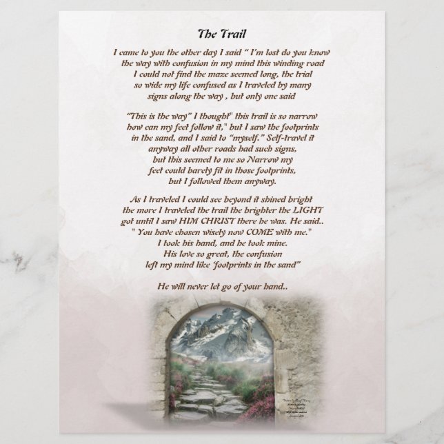 The Trail Personalised Stationary Paper (Front)